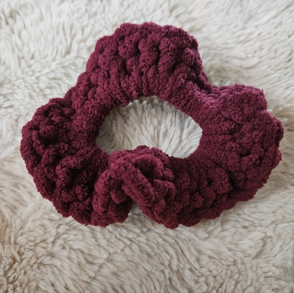 Soft Handmade Scrunchie, Cranberry - Picture 1 of 1